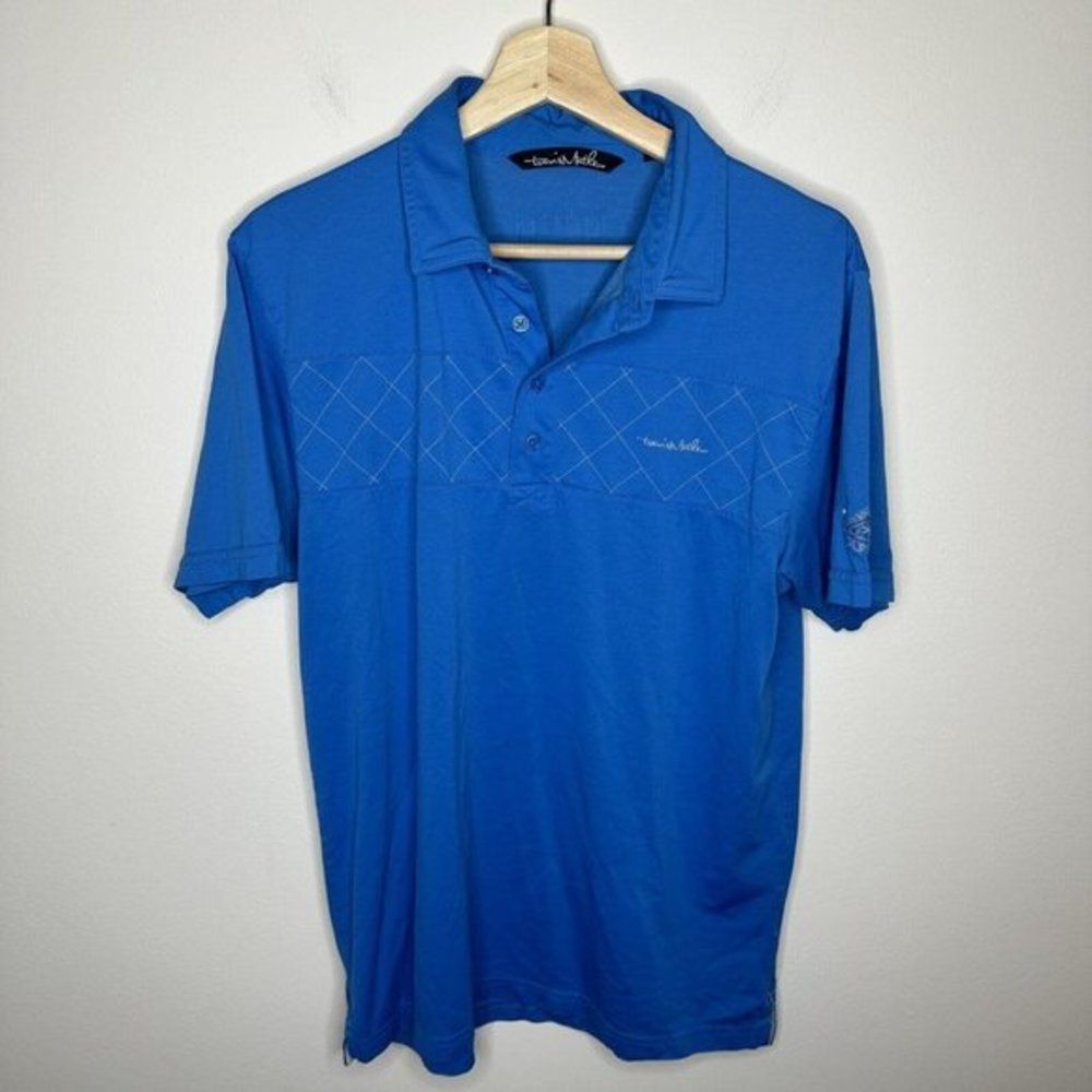 Mens Travis Mathew Blue Short Sleeve Country Club Golf Polo Shirt‎ Size Medium